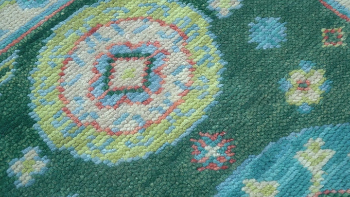 Traditional Khotan Design Teal 3x5 Hand knotted Wool Area Rug