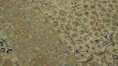 Heriz Traditional Design Beige And Blue 5.6x8 Hand Knotted Wool Area Rug