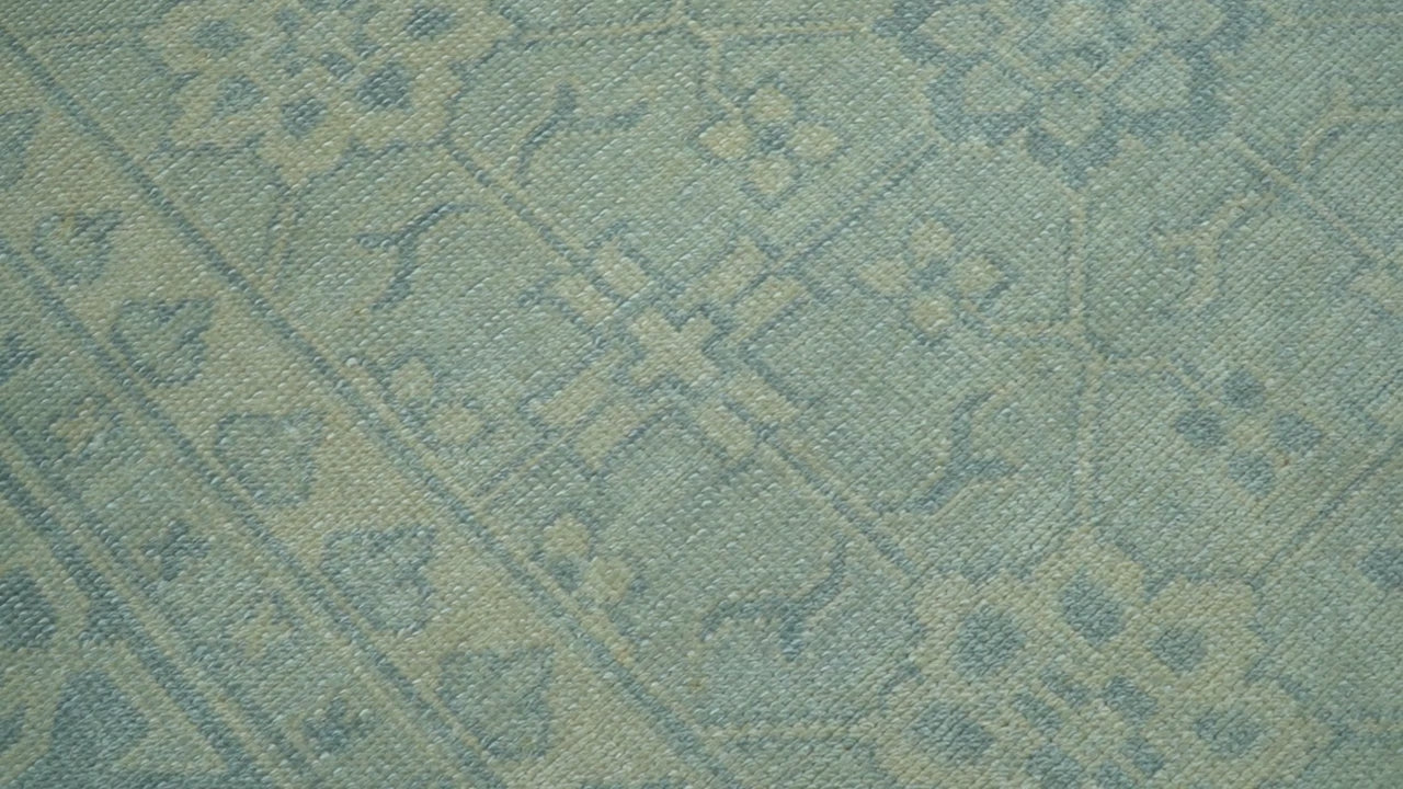 Traditional Turkish Design Fine Blue And Beige Hand Knotted 10x14 Wool Area Rug