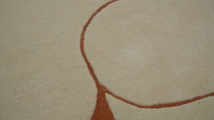 Maze Custom Made Modern Design Beige Hand Tufted Wool Rug