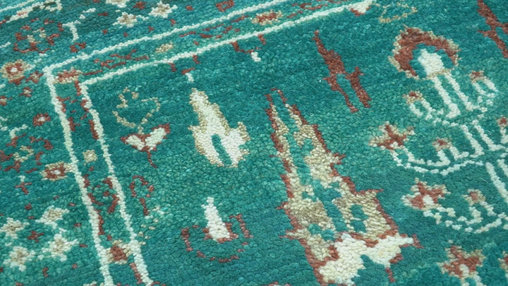 Hand knotted Tree of life Teal Traditional Style 4x6 Wool Area Rug