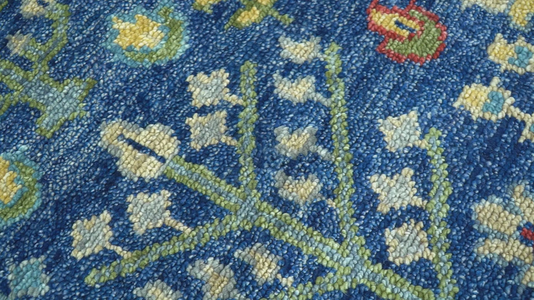 Custom Made Tree of Life Hand Knotted Blue And Beige Traditional Wool area Rug