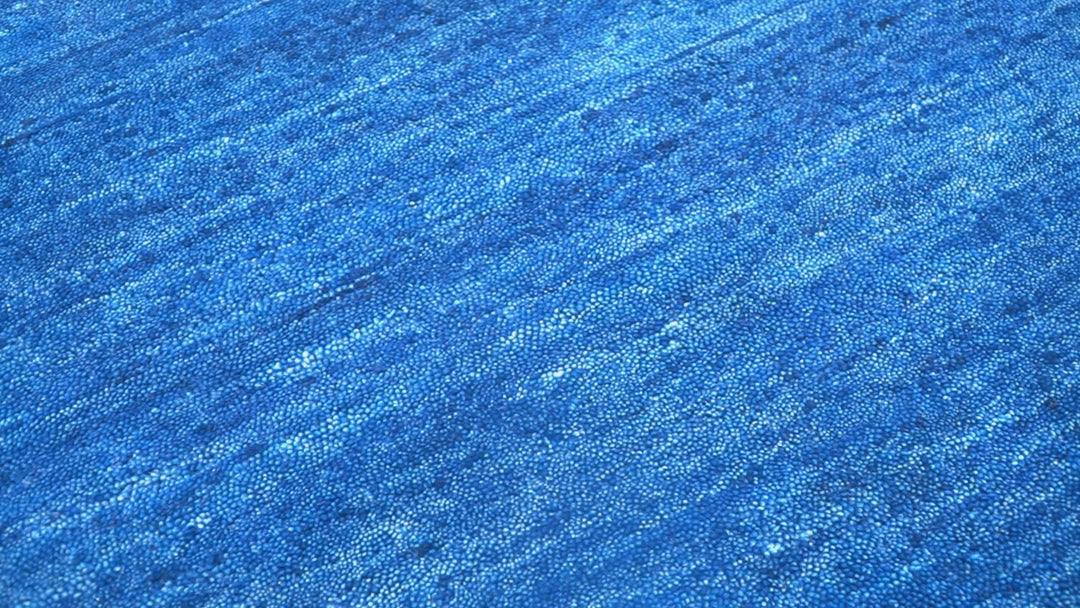 Custom Made Solid Modern Blue Hand Tufted thick Wool Area Rug