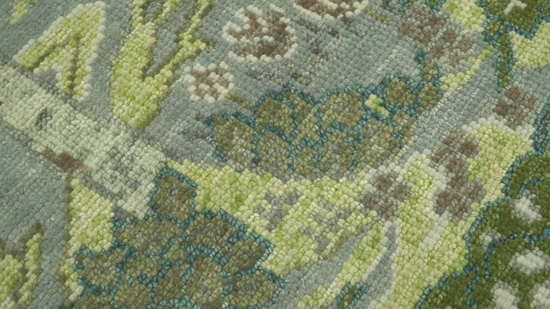 Green And Gray Nature Jungle Hand Knotted Custom Made wool area rug