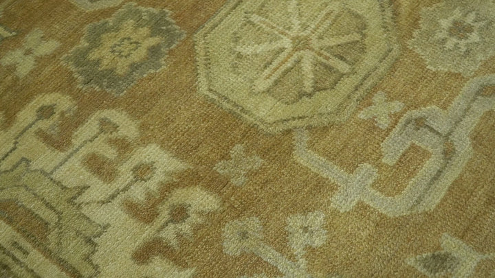 Traditional Oushak Design Rust And Beige Hand Knotted 8x10 Wool Area Rug