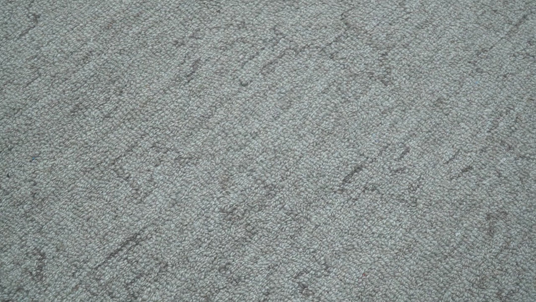 Custom Made Traditional Transitional Gray Hand Tufted wool rug