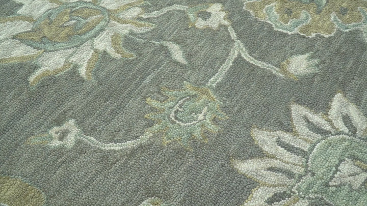 Jewel Custom Made Traditional Oushak Beige Hand Tufted Wool Rug