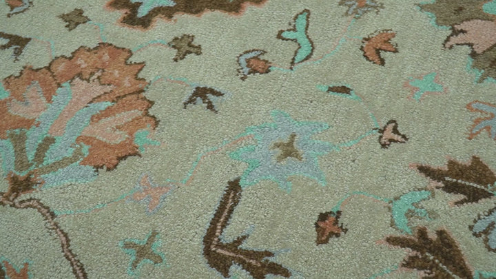 Custom Made Traditional Oriental Design Beige And Brown Hand-Tufted Wool Area Rug