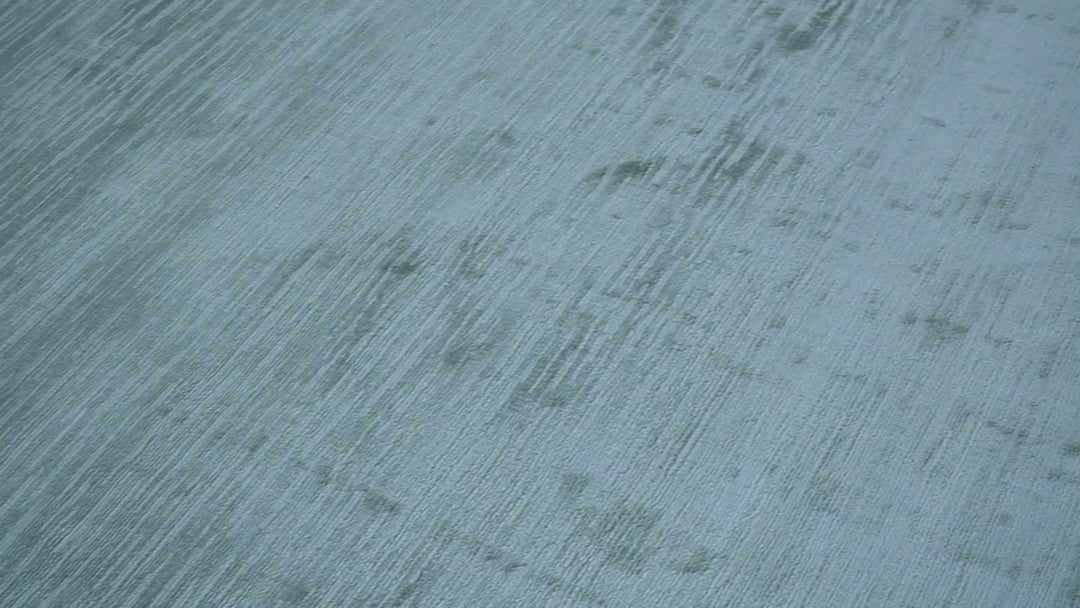 Modern Solid Design Teal Hand Loom 8x11 Art Silk Area Rug