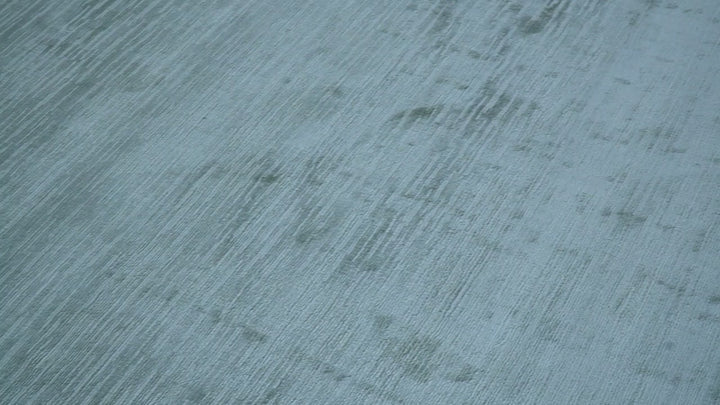 Modern Solid Design Teal Hand Loom 8x11 Art Silk Area Rug