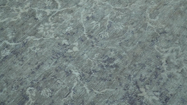 Blue And charcoal Transitional Design Hand Knotted 8.8x11.6 Wool Area Rug