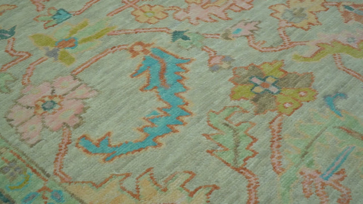 Elaine Custom Made Beige Traditional Design Hand Knotted Wool Rug