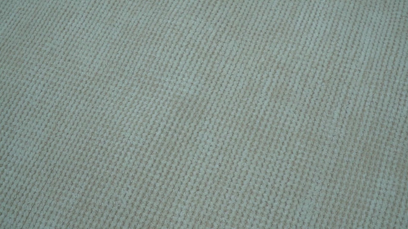 Modern Solid Design Ivory 5x8 Hand Woven Wool Area Rug