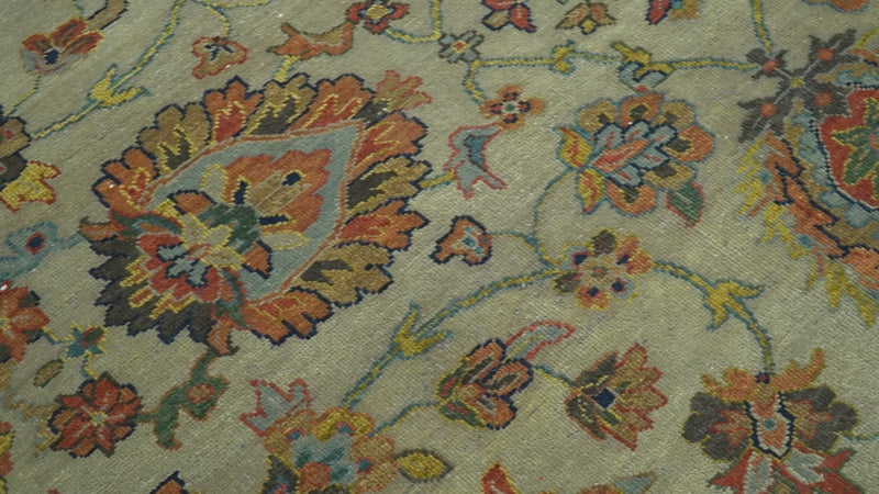 Traditional Heriz Design Beige And Brown  6x9 Hand Knotted Wool Area Rug