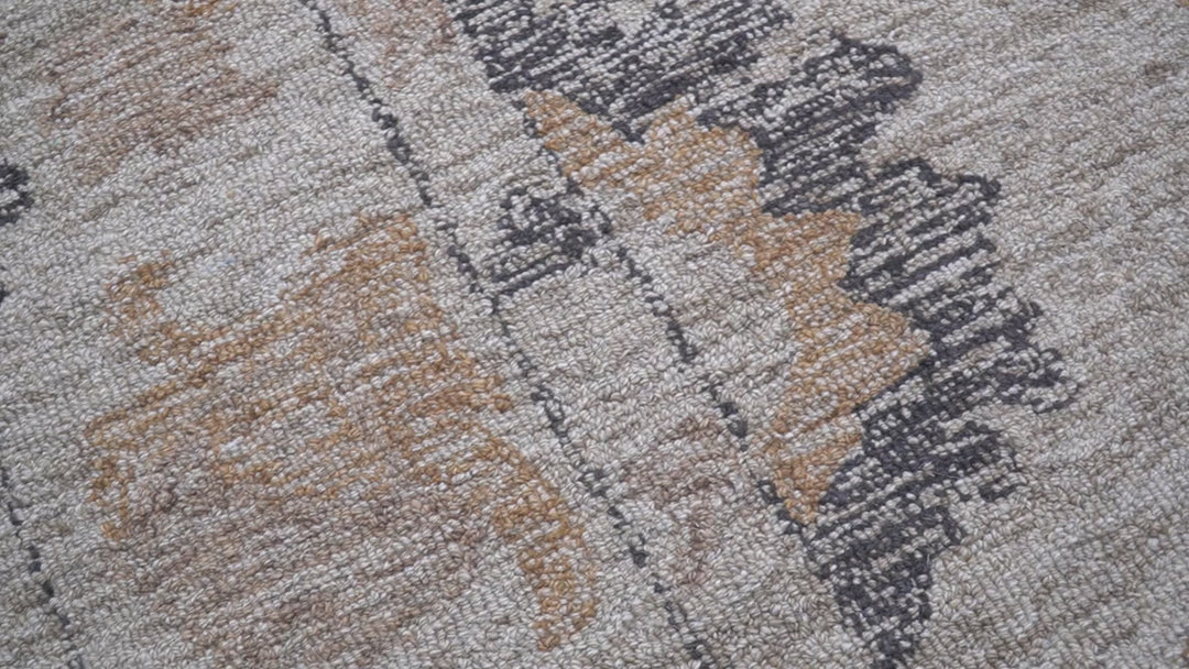 Alexa Custom Made Traditional Oushak Beige Hand Tufted wool rug