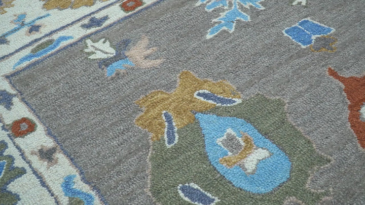 Artic Gray And Ivory Traditional Style Hand Tufted Wool Rug