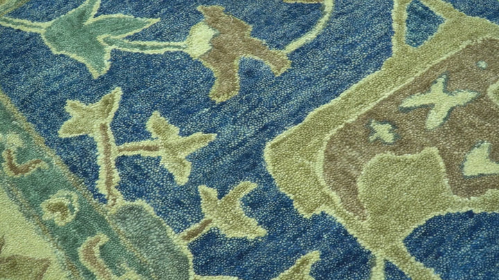 Georgia Custom Made Traditional Blue And Beige Hand Tufted Wool Rug