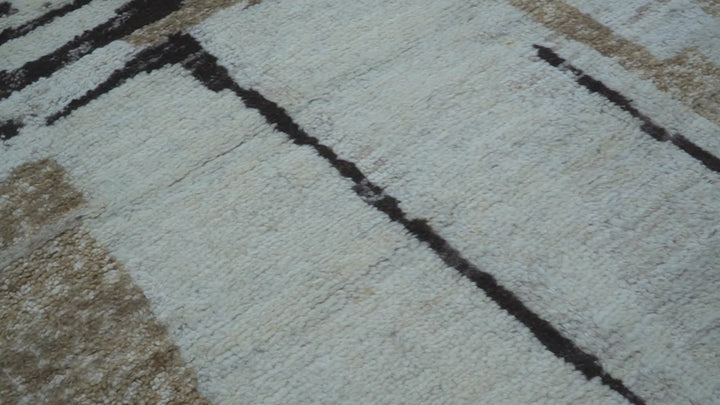 Fossil Custom Made Modern Contemporary Brown Hand knotted Wool Rug