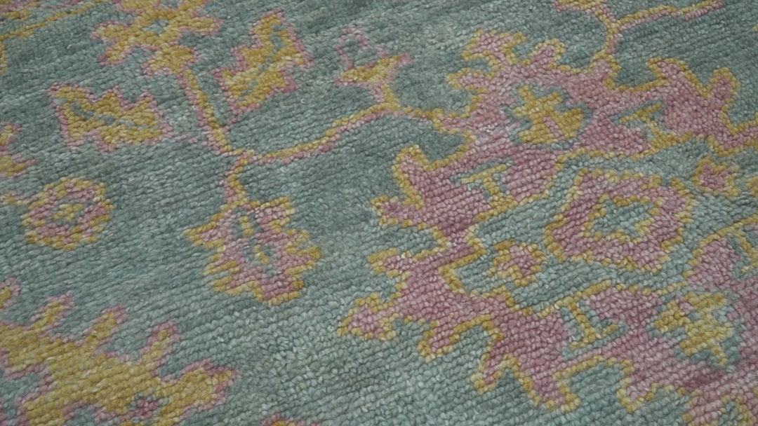 Turkish Design Pink Hand Knotted 4x6 Wool Area Rug