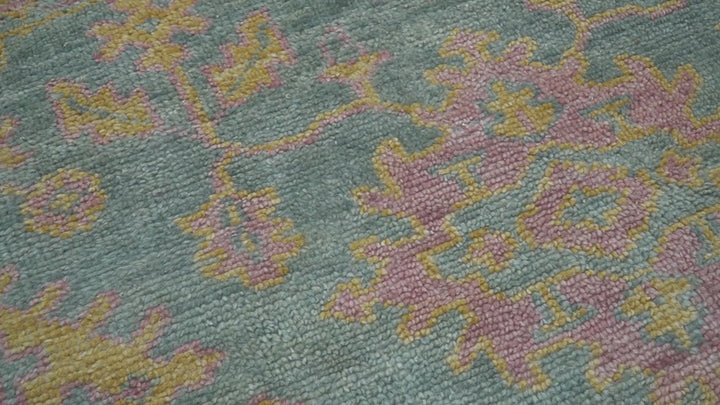 Turkish Design Pink Hand Knotted 4x6 Wool Area Rug