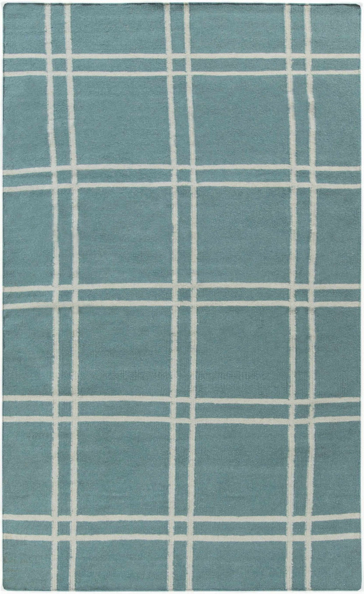 Price Teal Modern Geometrical Hand Woven Area Rug - The Rug Decor