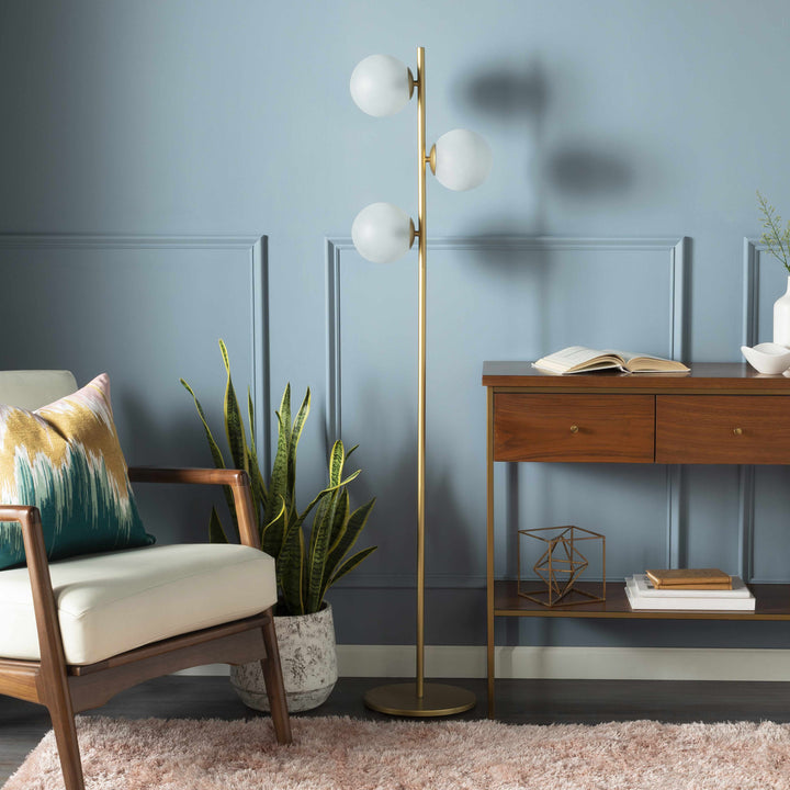 Prien Gold Floor Lamp – Contemporary Accent Lighting with Glass Shade