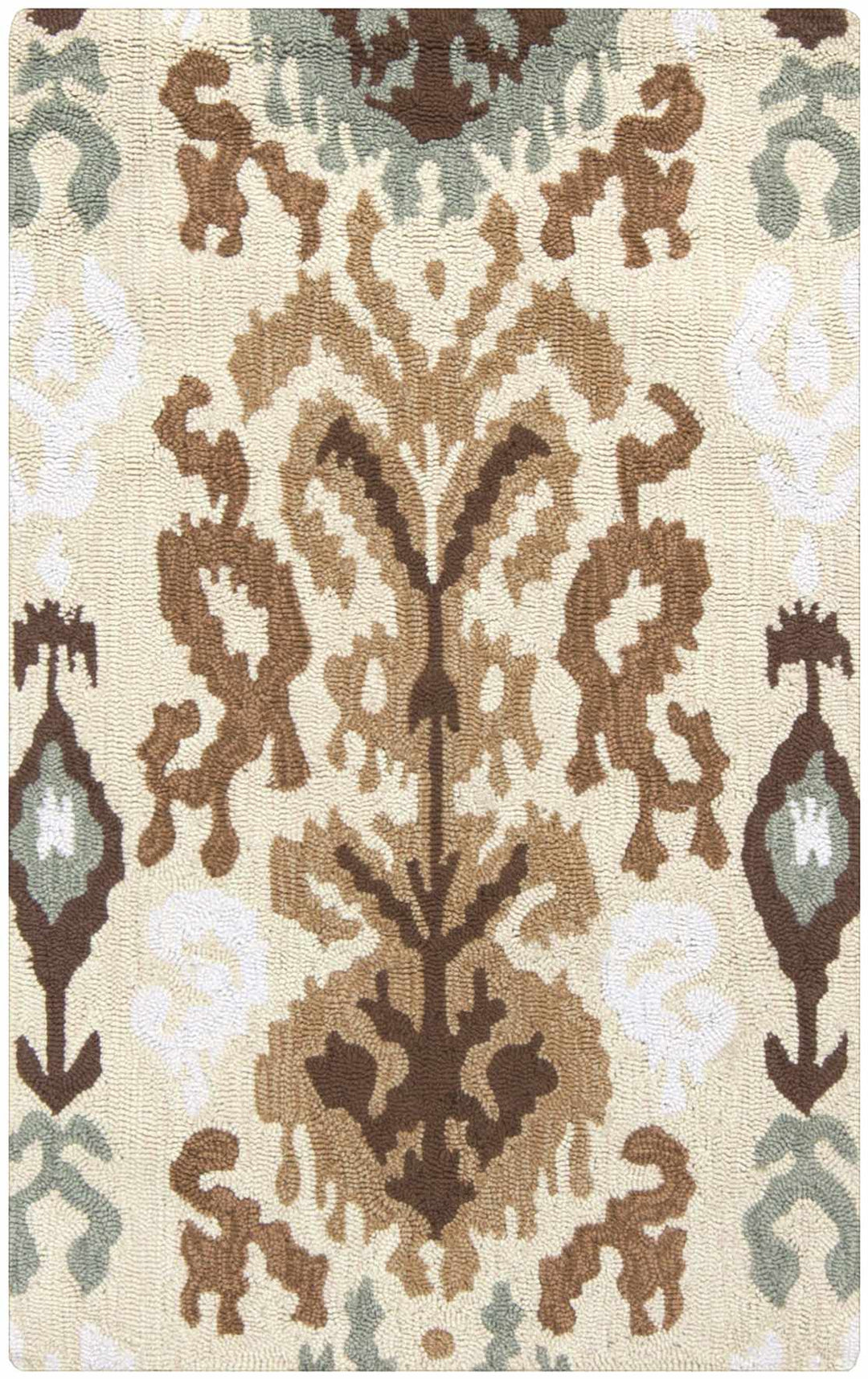Prineville Contemporary Ikat Design Beige And Tan Hand Tufted Rug - The Rug Decor