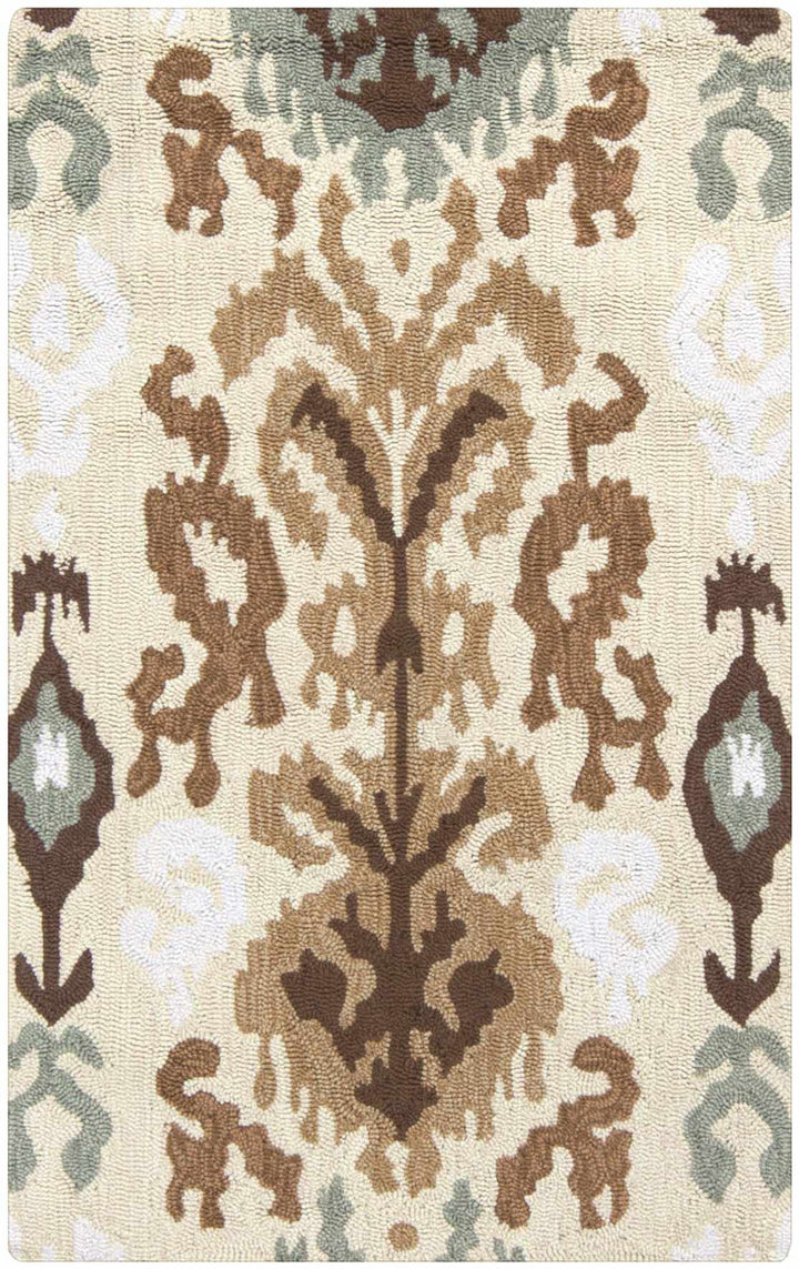 Prineville Contemporary Ikat Design Beige And Tan Hand Tufted Rug - The Rug Decor