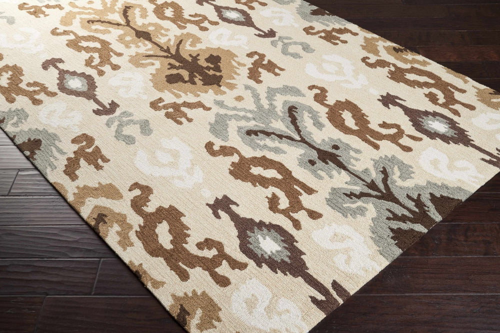 Prineville Contemporary Ikat Design Beige And Tan Hand Tufted Rug - The Rug Decor
