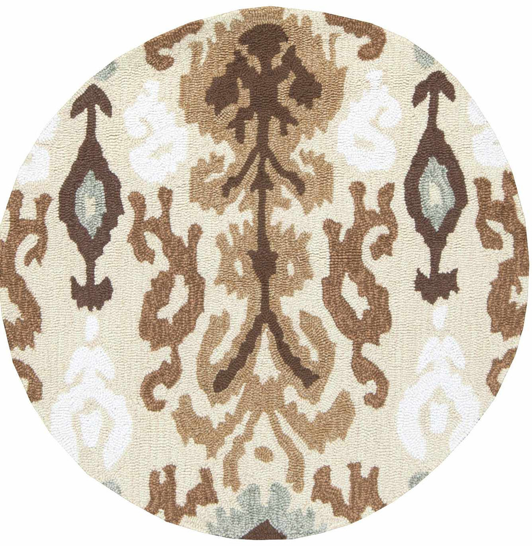 Prineville Contemporary Ikat Design Beige And Tan Hand Tufted Rug - The Rug Decor