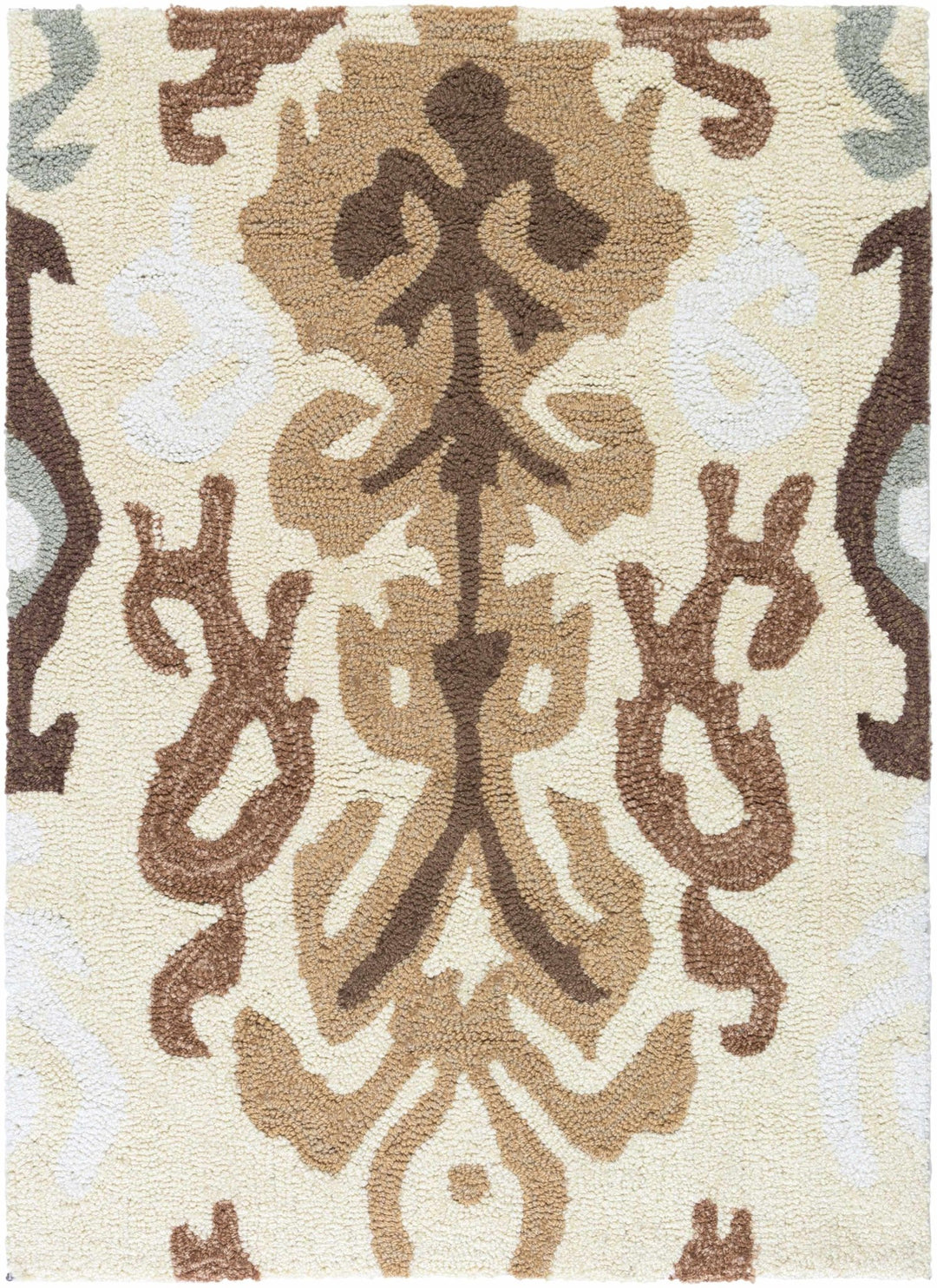 Prineville Contemporary Ikat Design Beige And Tan Hand Tufted Rug - The Rug Decor