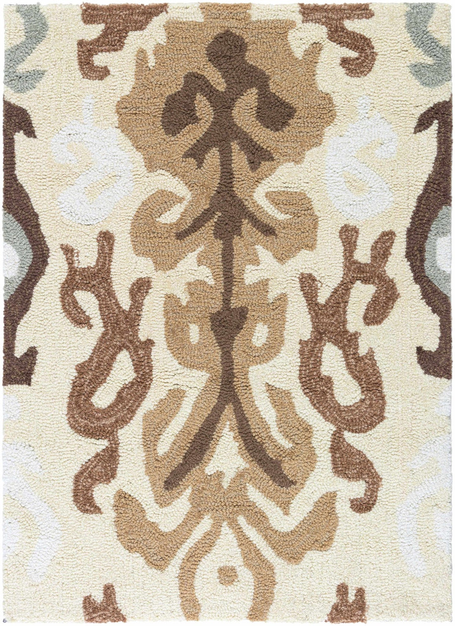 Prineville Contemporary Ikat Design Beige And Tan Hand Tufted Rug - The Rug Decor