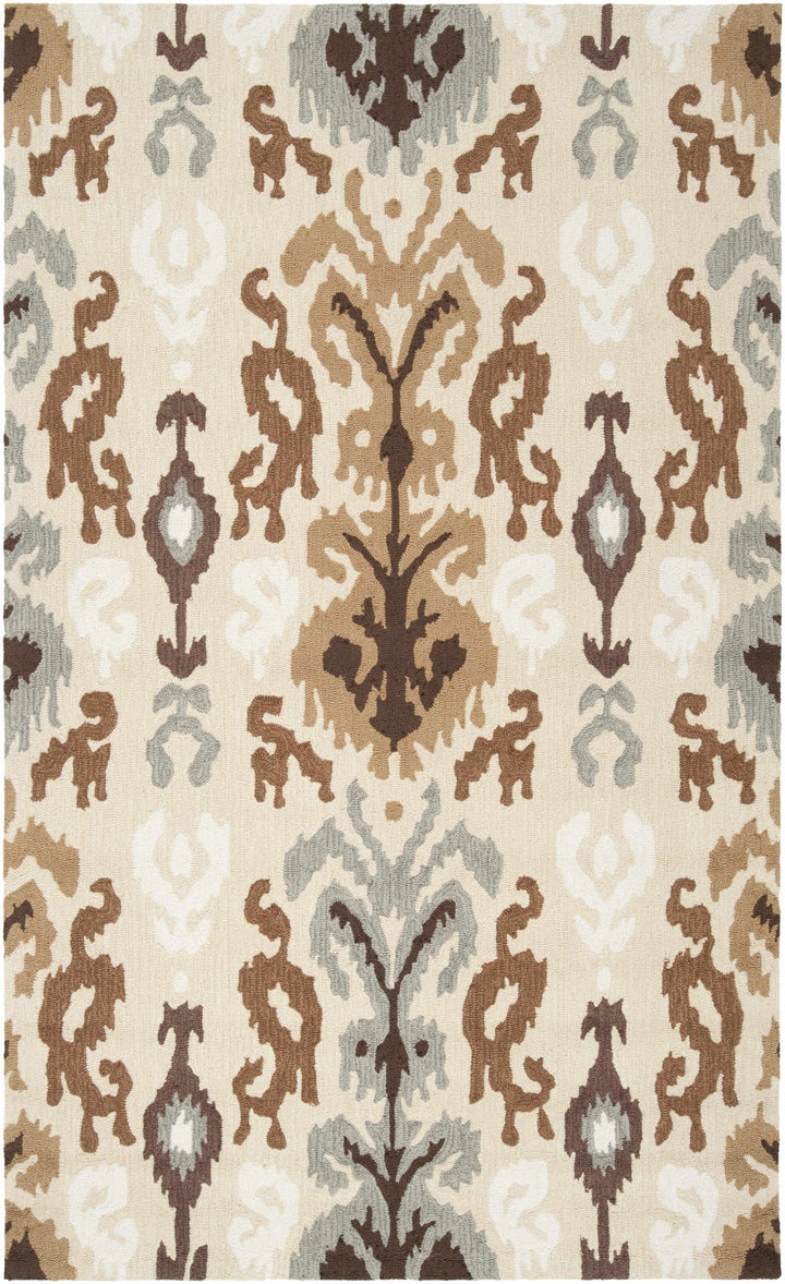 Prineville Contemporary Ikat Design Beige And Tan Hand Tufted Rug - The Rug Decor