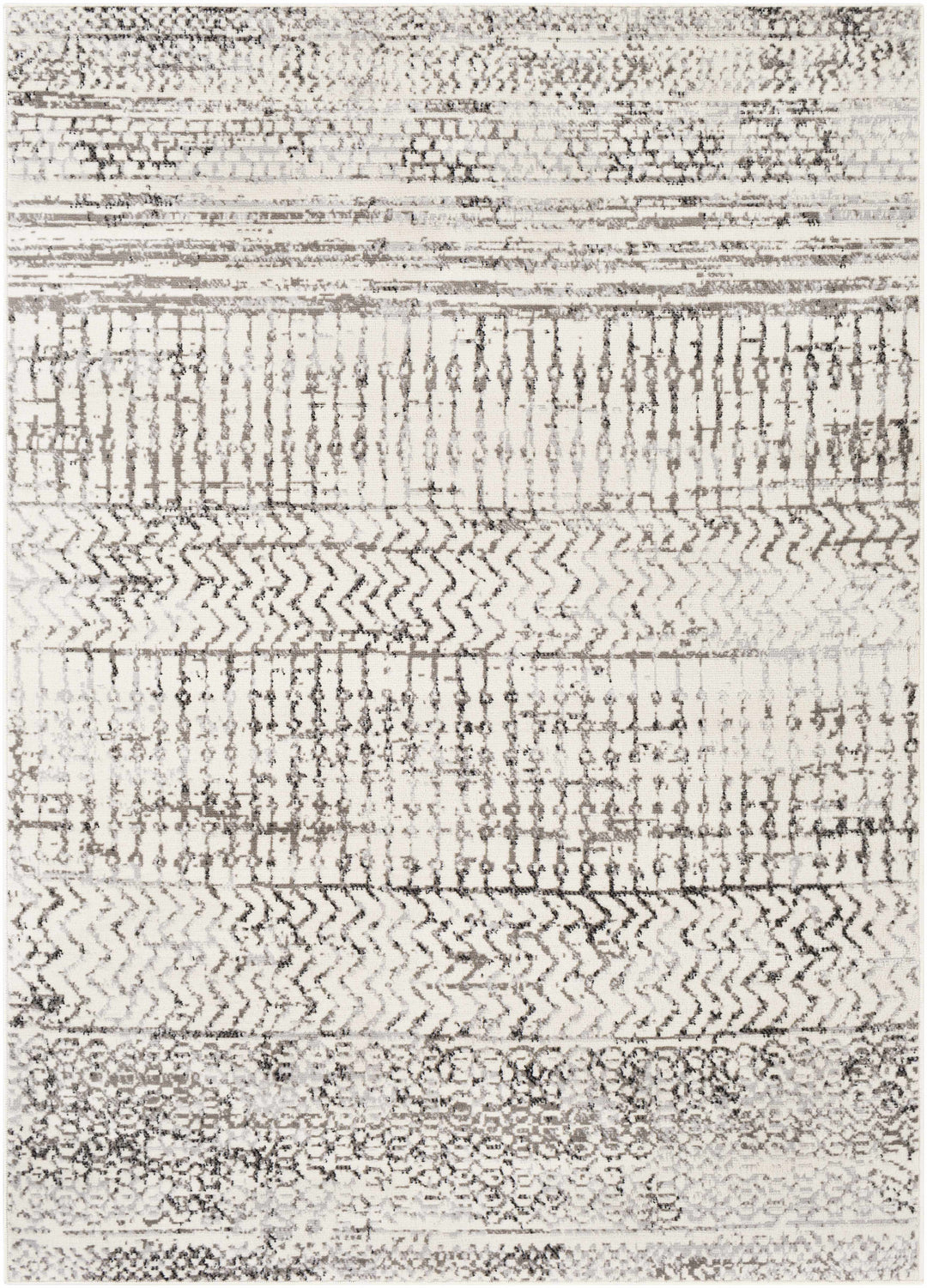 Priston Modern Style Ivory And Gray Area Rug