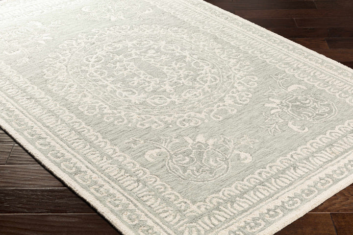 Parsonsburg Ivory And Green Traditional Style Hand Knotted Area Rug