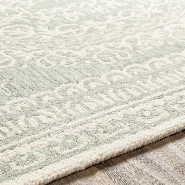 Parsonsburg Ivory And Green Traditional Style Hand Knotted Area Rug