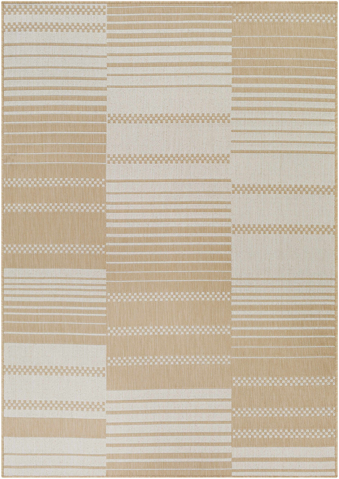 Portscatho Modern Stripes Design Beige Outdoor Area Rug