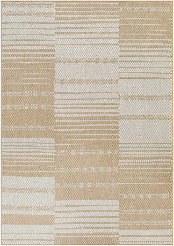 Portscatho Modern Stripes Design Beige Outdoor Area Rug
