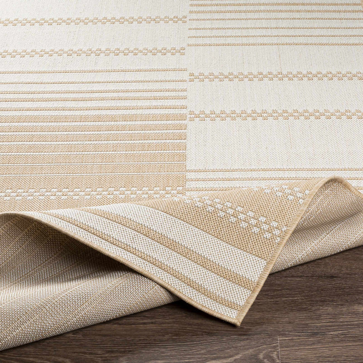 Portscatho Modern Stripes Design Beige Outdoor Area Rug