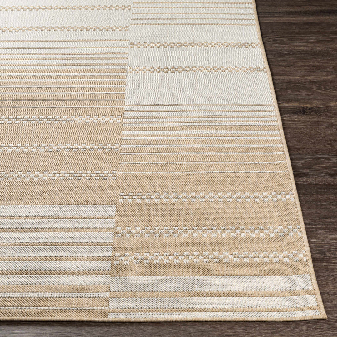 Portscatho Modern Stripes Design Beige Outdoor Area Rug