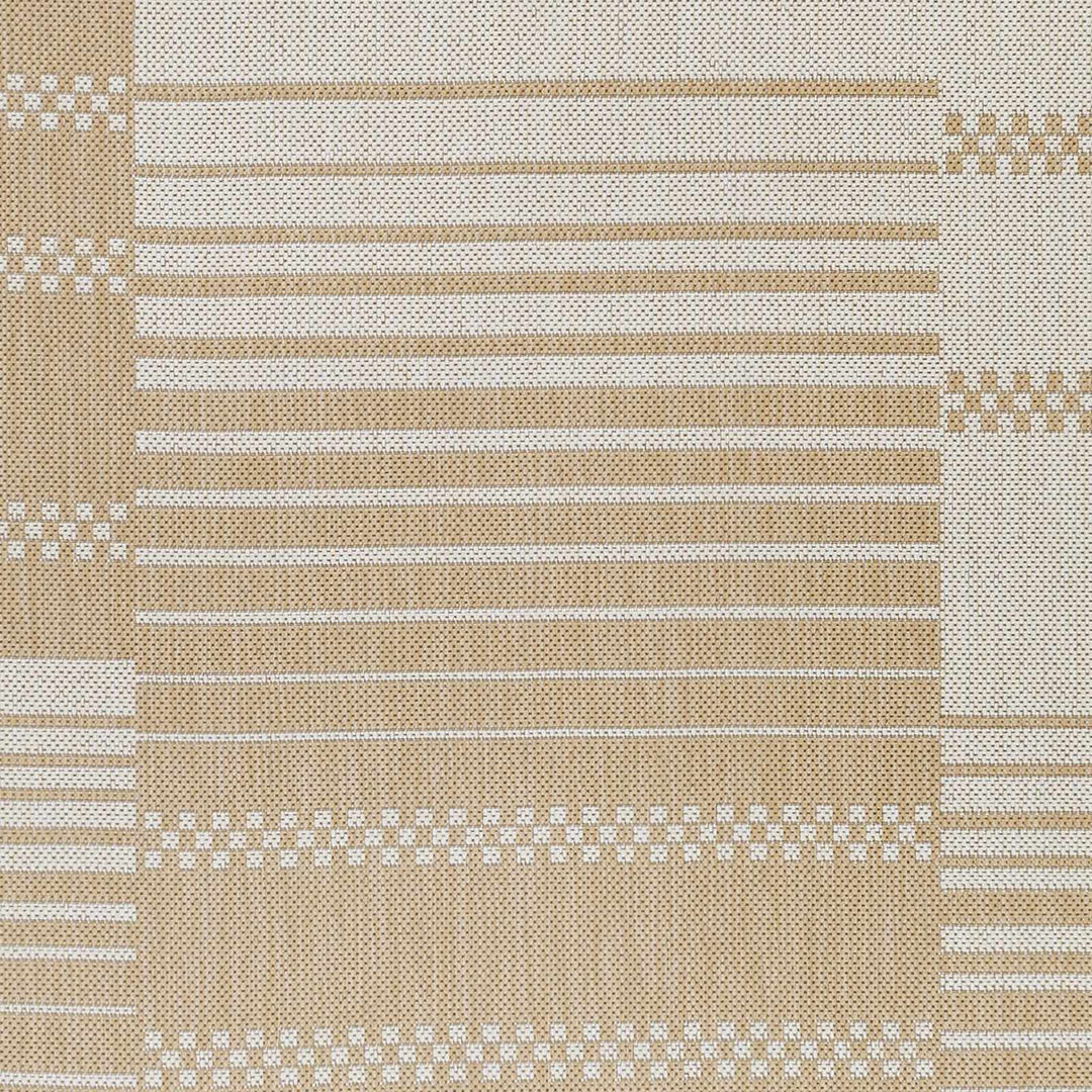 Portscatho Modern Stripes Design Beige Outdoor Area Rug