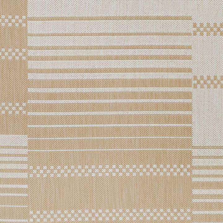 Portscatho Modern Stripes Design Beige Outdoor Area Rug
