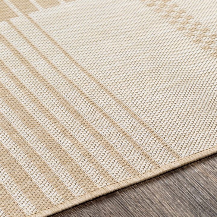 Portscatho Modern Stripes Design Beige Outdoor Area Rug