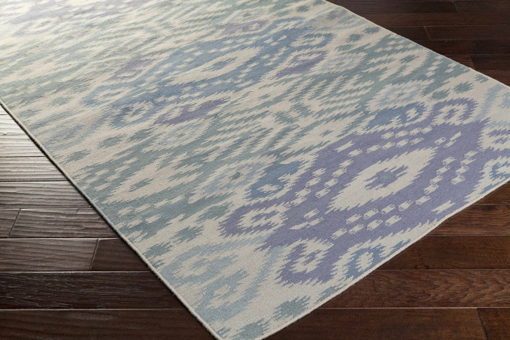 Prunedale Modern Style Ivory And Blue Hand Woven Area Rug - The Rug Decor