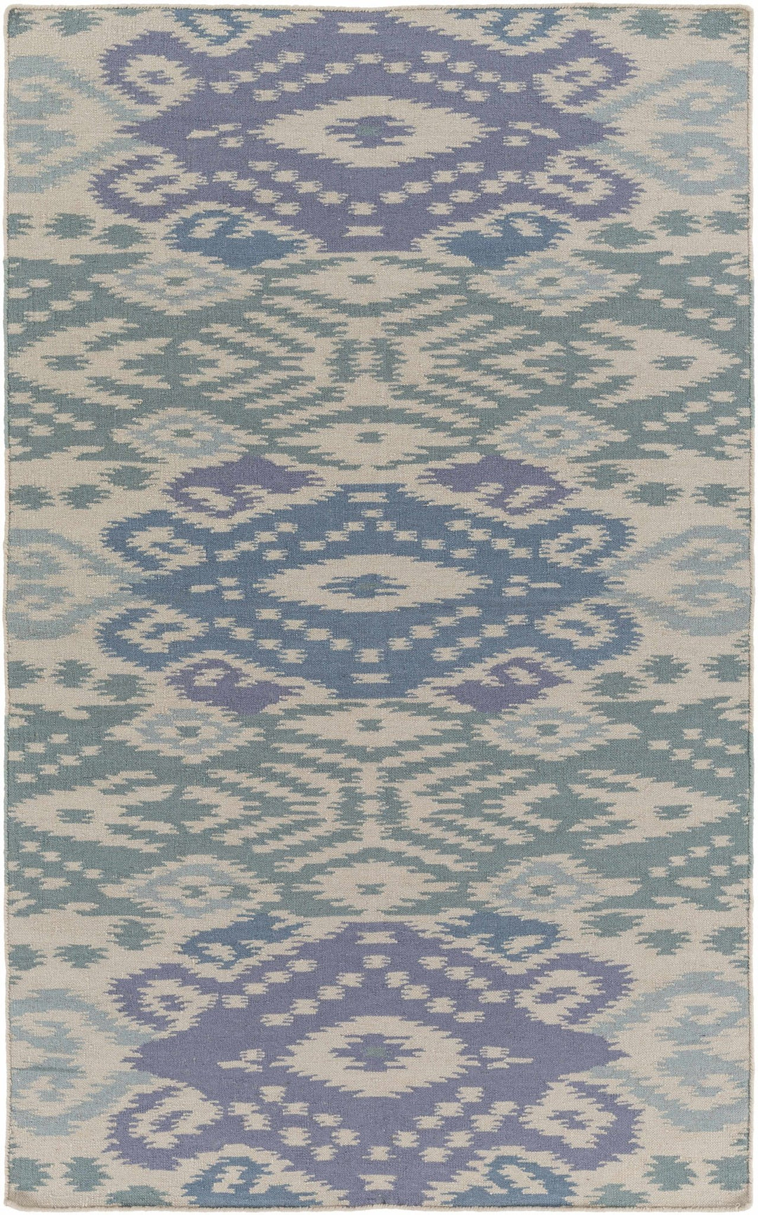 Prunedale Modern Style Ivory And Blue Hand Woven Area Rug - The Rug Decor