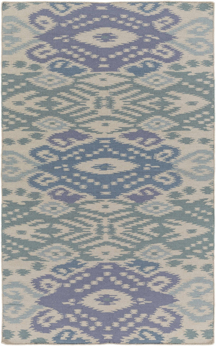 Prunedale Modern Style Ivory And Blue Hand Woven Area Rug - The Rug Decor