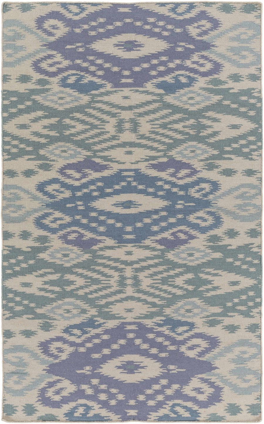 Prunedale Modern Style Ivory And Blue Hand Woven Area Rug - The Rug Decor