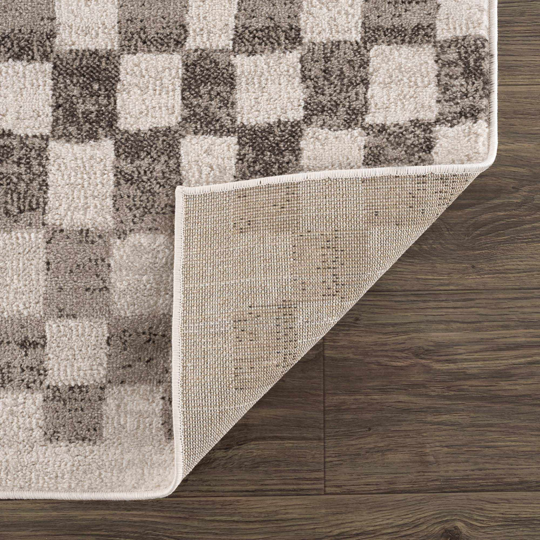 Benjy Contemporary Geometrical Ivory And Taupe Rug