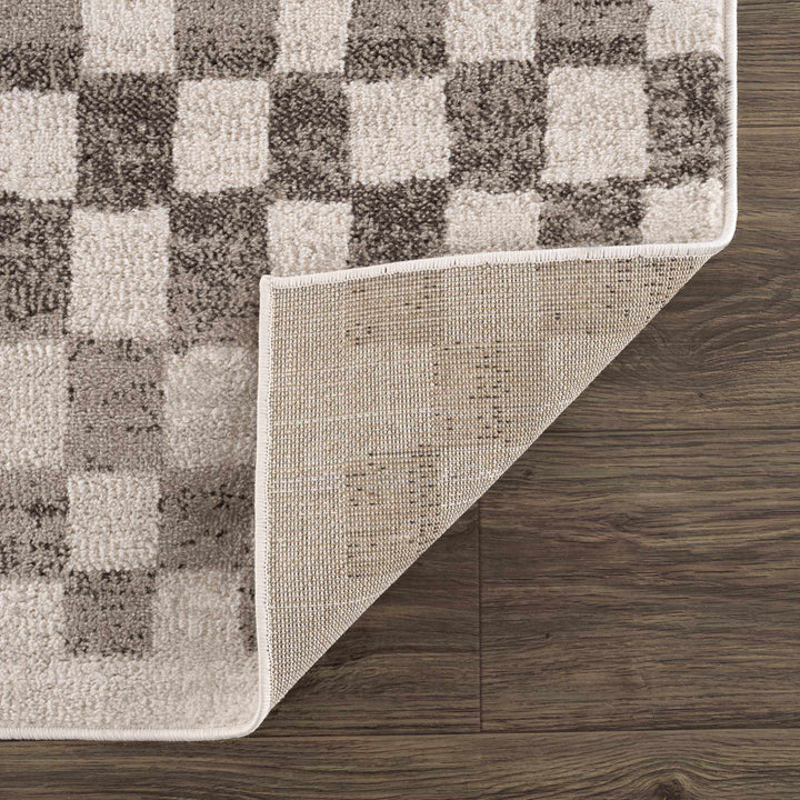 Benjy Contemporary Geometrical Ivory And Taupe Rug