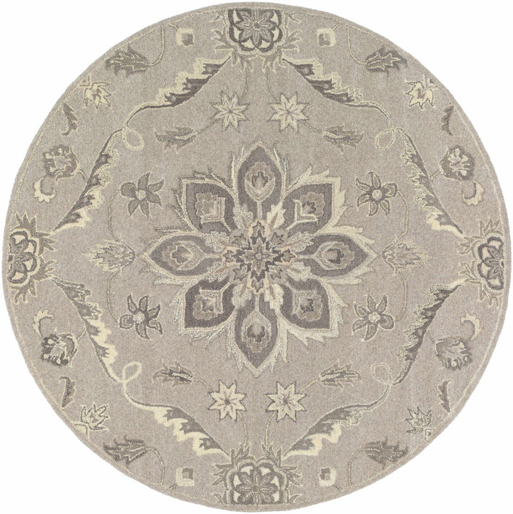 Peterstown Traditional Medallion Beige And Gray Wool Rug